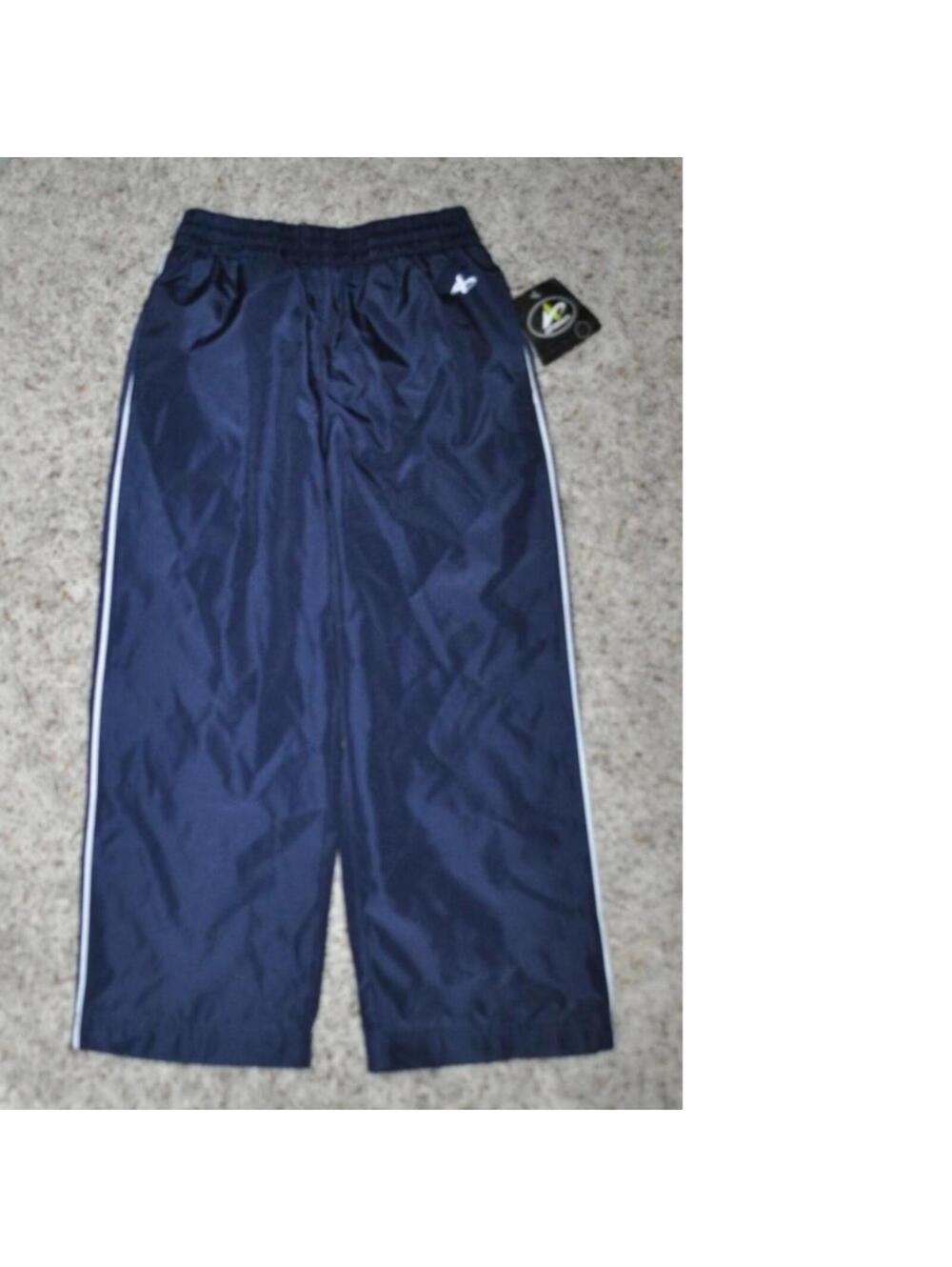 Boys Track Pants 4/5 Blue Mesh Lined Wind Resistant Elastic Waist Athletech